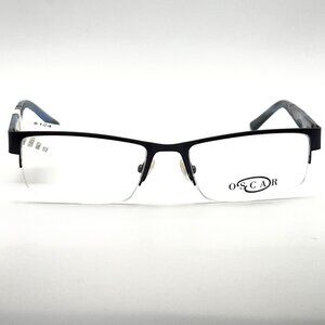 Oscar De Le Renta OSM824 414 Eyeglass Frame Metal Semi Half Blue Black 56-18-145